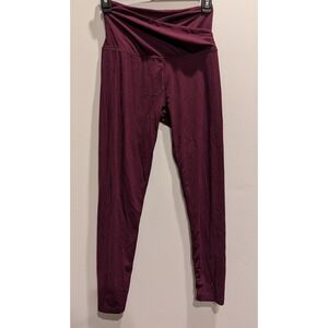 Quince Ultra-Soft High-Rise Crossover Leggings Burgundy Small JL002 Fall 24